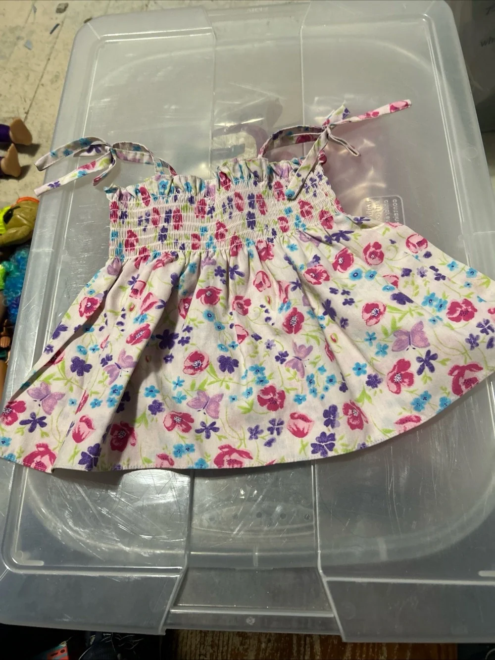 Girls' Pink Floral Smocked Sundress - Casual Summer Dress